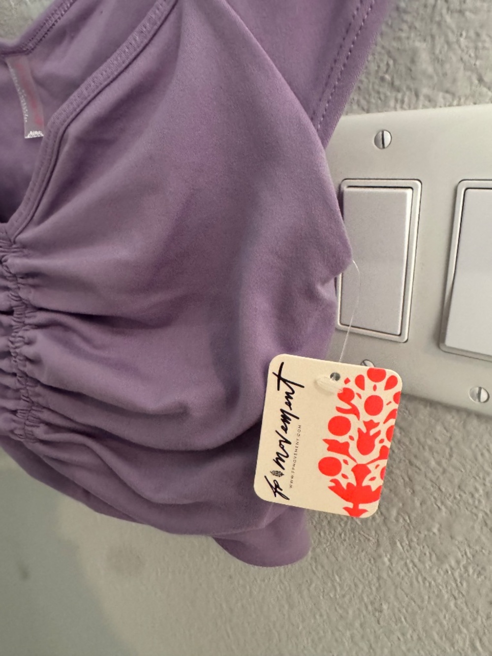 NWT Free people movement breathe deeper light purple crop - Picture 3 of 6